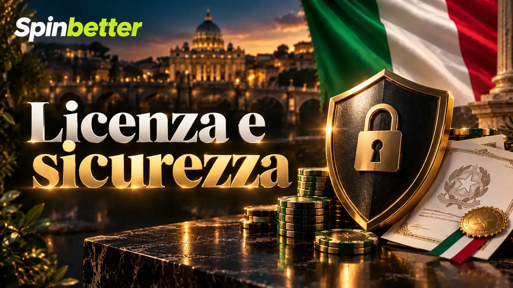 Sezione dedicata alla licenza e alla sicurezza del conto di gioco